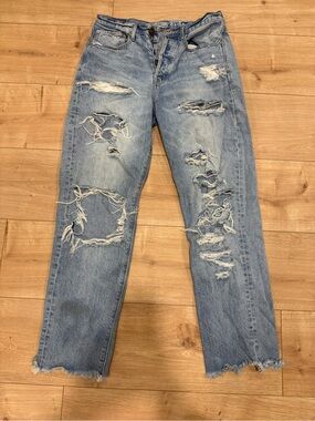 American Eagle Outfitters Medium Blue Denim Jeans with Faded Wash